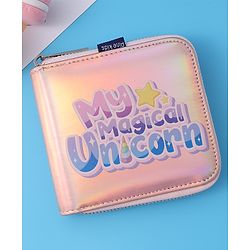 Pine Kids Wallets with Text Print - Silver