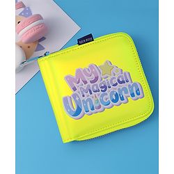 Pine Kids Wallets with Text Print - Yellow