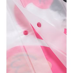 Pine Kids Full Sleeves Hooded Raincoat Flamingo Print - White & Pink
