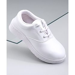 Pine Kids Lace Ups School Shoes - White