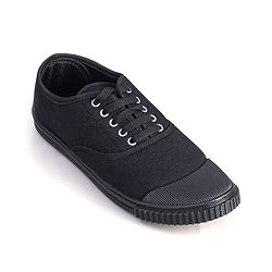 Pine Kids Solid Lace Up School Shoes - Black