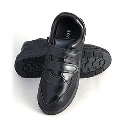 Pine Kids School Shoes with Velcro Closure - Black