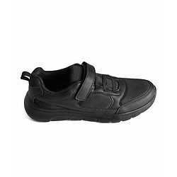 Pine Kids School Shoes with Velcro Closure -  Black