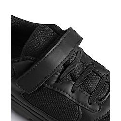 Pine Kids School Shoes with Velcro Closure -  Black