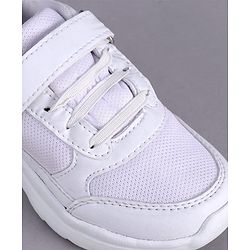 Pine Kids School Shoes with Velcro Closure -  White