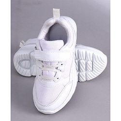 Pine Kids School Shoes with Velcro Closure -  White