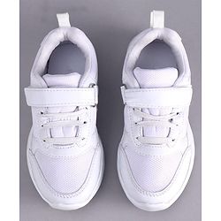 Pine Kids School Shoes with Velcro Closure -  White