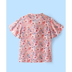 Pine Kids Half Sleeves Top with Inner Slip Floral Print - Pink