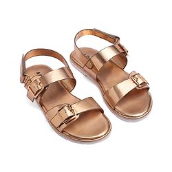 Pine Kids Party Wear Sandals With Buckle Closure - Rose Gold