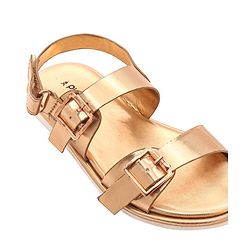 Pine Kids Party Wear Sandals With Buckle Closure - Rose Gold