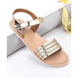 Pine Kids Velcro Closure Sandals with Glitter Embellished - Silver