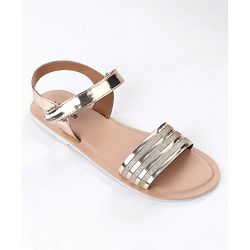 Pine Kids Velcro Closure Sandals with Glitter Embellished - Silver