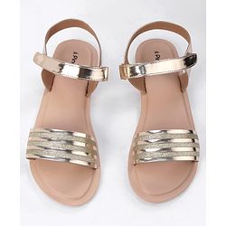Pine Kids Velcro Closure Sandals with Glitter Embellished - Silver