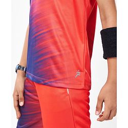 Pine Active Knit Half Sleeves Printed T-Shirt & Shorts Set - Red