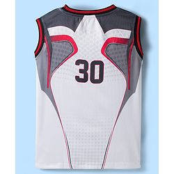 Pine Active Knit Sleeveless Color Block T-Shirt & Shorts Set - White & Red