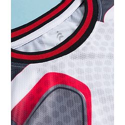 Pine Active Knit Sleeveless Color Block T-Shirt & Shorts Set - White & Red