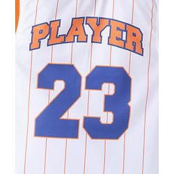 Pine Active Knit Sleeveless Athleisure T-Shirt & Shorts Set Text & Number Print - White & Orange
