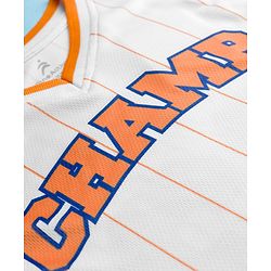 Pine Active Knit Sleeveless Athleisure T-Shirt & Shorts Set Text & Number Print - White & Orange
