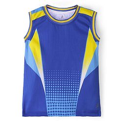 Pine Active Knit Sleeveless Printed T-Shirt & Shorts Set - Blue