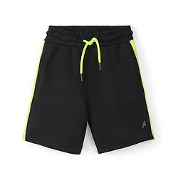 Pine Active Knit Half Sleeves Solid T-Shirt & Shorts Set - Neon Green & Black