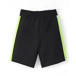 Pine Active Knit Half Sleeves Solid T-Shirt & Shorts Set - Neon Green & Black