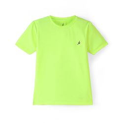 Pine Active Knit Half Sleeves Solid T-Shirt & Shorts Set - Neon Green & Black