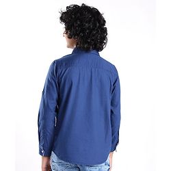 Pine Kids  Cotton Woven Full Sleeves Shirt Solid Colour- Navy Blue
