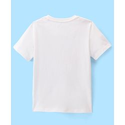 Pine Kids Cotton Half Sleeves T-Shirt With Coastal Vibes Print - Snow White