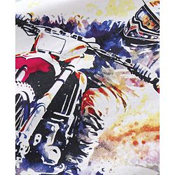 Pine Kids 100% Cotton Knit Half Sleeves T-Shirt Motorcycle Print - Snow White