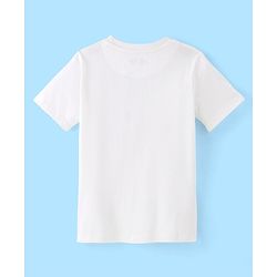 Pine Kids 100% Cotton Knit Half Sleeves T-Shirt Floral Print - Snow White