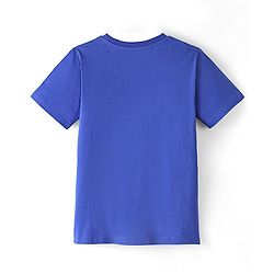 Pine Kids Cotton Knit Half Sleeves T-Shirt Skateboard Print - Dazzling Blue