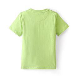 Pine Kids Cotton Half Sleeves T-Shirt Super Car Print - Wild Lime