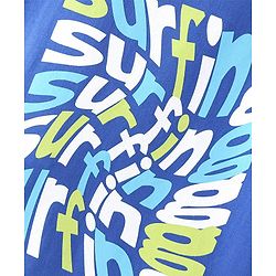 Pine Kids Cotton Half Sleeves T-Shirt Surfing Print - Dazzling Blue
