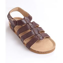 Pine Kids Velcro Closure Sandals - Brown