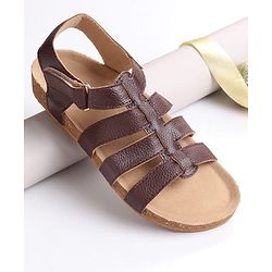 Pine Kids Velcro Closure Sandals - Brown