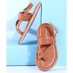 Pine Kids Ethnic Wear Sandals with Buckle Closure -  Brown