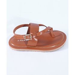 Pine Kids Ethnic Wear Sandals with Buckle Closure -  Brown