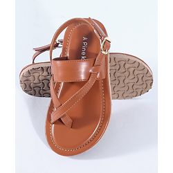 Pine Kids Ethnic Wear Sandals with Buckle Closure -  Brown