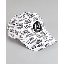 Pine Kids Marvel Cotton Avengers Baseball Cap White - Diameter 16.5 cm