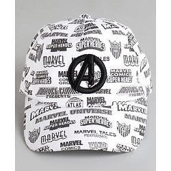 Pine Kids Marvel Cotton Avengers Baseball Cap White - Diameter 16.5 cm