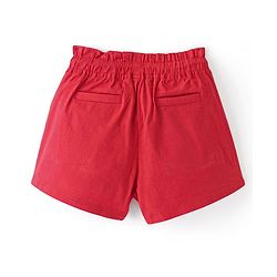 Pine Kids Cotton Woven Mid Thigh Solid Color Shorts  - Red