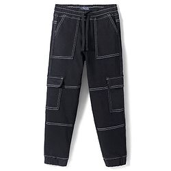 Pine Kids Full Length  Washed  Denim Jeans   -  Black