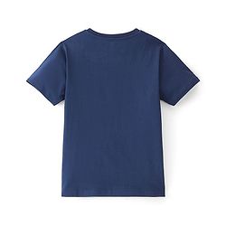 Pine Kids Cotton Knit Half Sleeves Night Suit With Camouflage Print - Navy Blue & Yellow