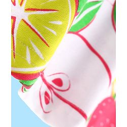 Pine Kids Cotton Knit Frill Sleeves Night Suit With Fruits Print - Multicolor