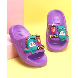 Pine Kids Slip On Style Clogs with Dino Jibbitz - Lavender