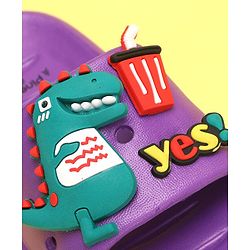 Pine Kids Slip On Style Clogs with Dino Jibbitz - Lavender