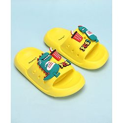 Pine Kids Slip On Style Clogs with Dino Jibbitz - Yellow
