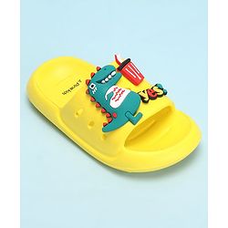 Pine Kids Slip On Style Clogs with Dino Jibbitz - Yellow