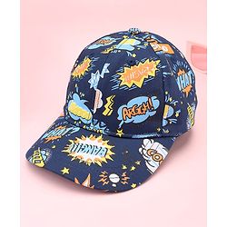 Pine Kids  Cotton Baseball Cap Digital Print Blue - Diameter 16.5 cm