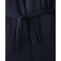 Pine Kids Cotton Full Sleeves Solid Bath Robe with Hood - Navy Blue